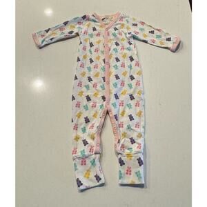 Monica & Andy Baby Size 0-3 Months Pajama Outfit Organic Cotton Gummy Bear Print